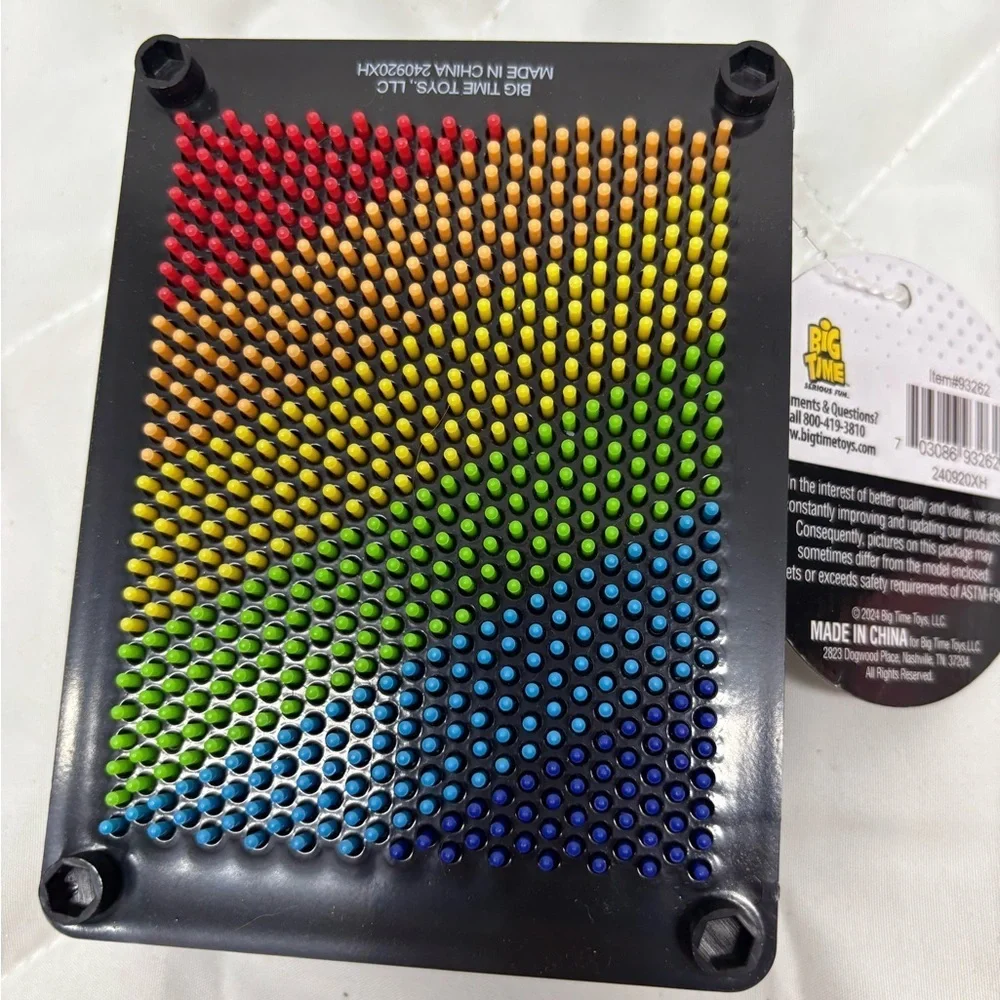 NWT Colorful Pin Art rectangle- rainbow colorful toy
